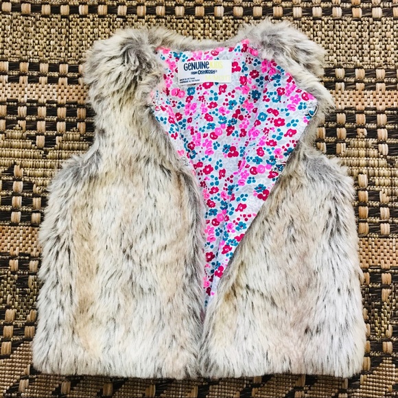 (3) NWT Carter’s Set Floral Skirt Cat Top Fur Vest - Picture 4 of 5